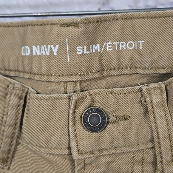 Old Navy 29x30 Men's Teens Slim Twill Five-Pocket Pants Toast of the Town Khaki - Picture 3 of 5